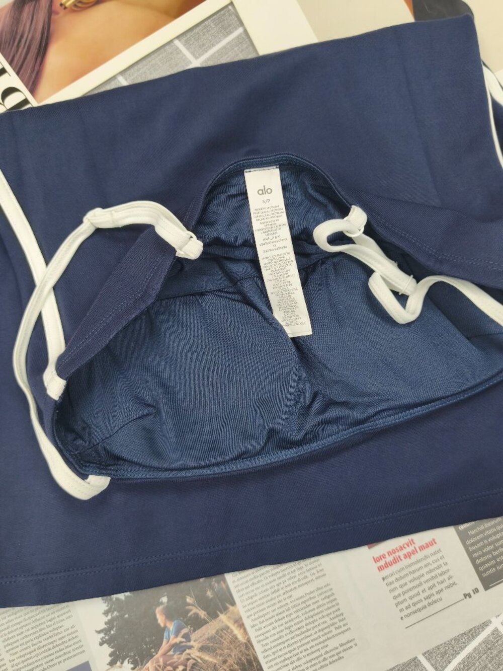 NWT ALO Yoga Chic Flattering Dress Navy/Ivory Workouts Everyday Wear S-M๐๐ป๐ - Picture 4 of 8